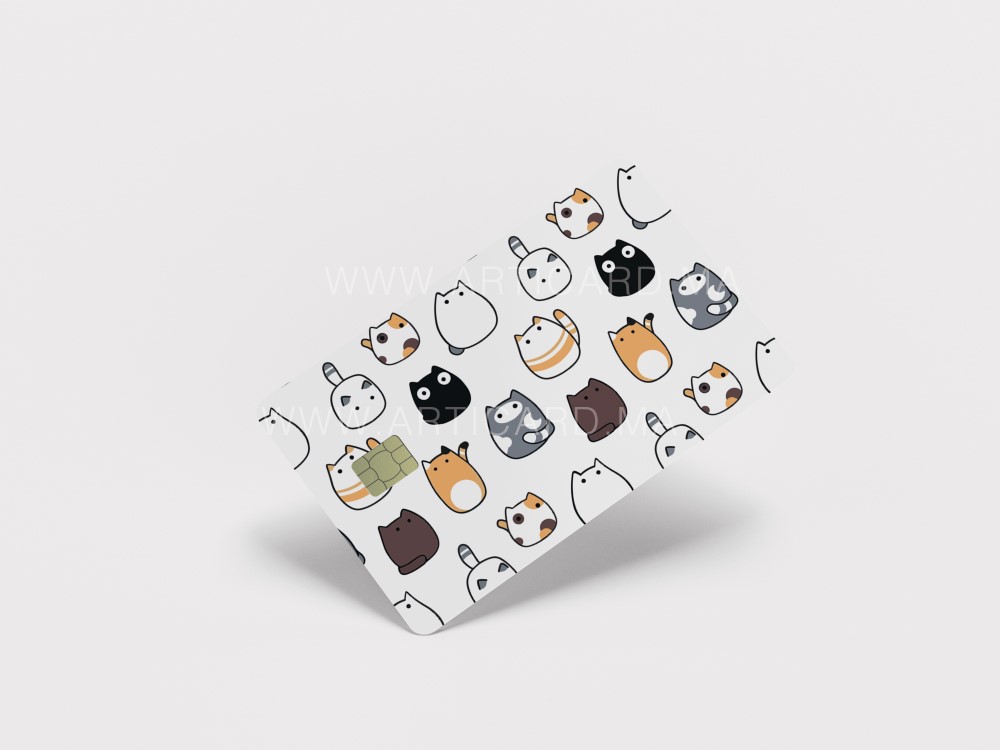 Kitten in white background - Sticker pour carte bancaire