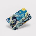 Vague de Kanagawa vs Nuit étoilée - Sticker pour carte bancaire